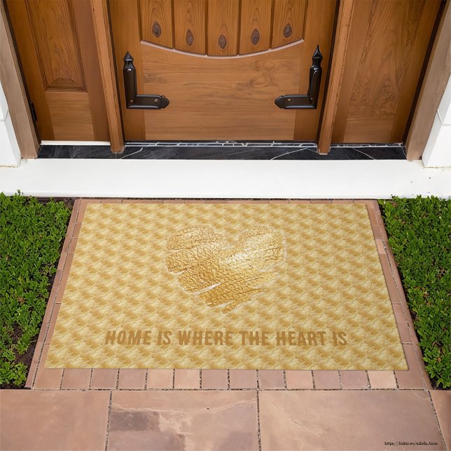 Draad van gouden deur deurmat (Thread of Gold Door Mat by Poet Adiela Akoo because home is where the heart is
)