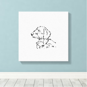 Draadharige Dachshund-hondeneigenaar Canvas Afdruk