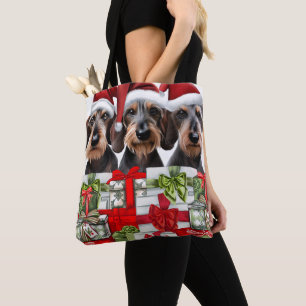 Draadharige Daschund Kersttas Draagtas