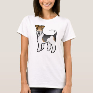Draadharige driekleurige vos terriër Cute Cartoon- T-shirt
