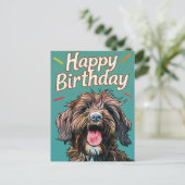 Draadharige Pointing Griffon Gefeliciteerd Verjaar Briefkaart (Staand voorkant)