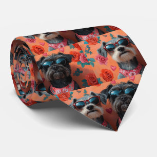 Draadharige Pointing Griffon Hart Valentijnsdag Stropdas
