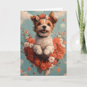 Draadharige Pointing Griffon Harten Valentijnsdag Kaart (Voorkant)