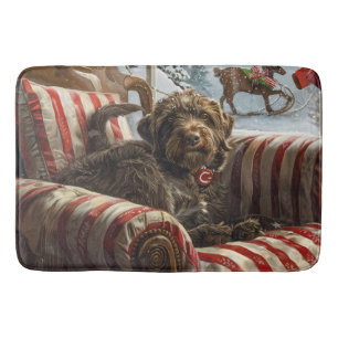 Draadharige Pointing Griffon Hond Kerst Misviering Badmat