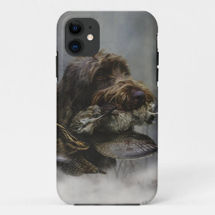Draadharige Pointing Griffon, Houtsnip jagen iPhone 11 Hoesje