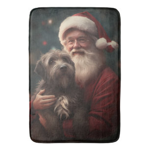 Draadharige Pointing Griffon Kerstman Kerstmis Badmat