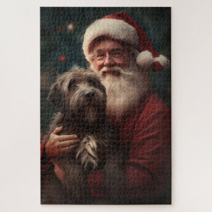 Draadharige Pointing Griffon Kerstman Kerstmis Legpuzzel