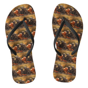Draadharige Pointing Griffon Puppy Herfst Teenslippers