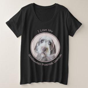 Draadharige Pointing Griffon Schilderij - Honden K Grote Maat T-shirt