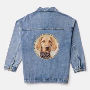 Draadharige Vizsla Schilderij - Grappige Originele Denim Jacket