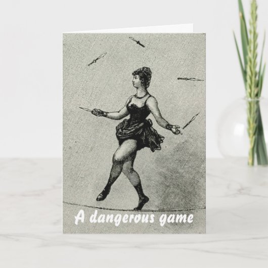 Draadloper/jongleur Kaart (Voorkant)