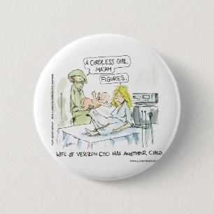 Draadloze baby grappige kaarten T-shirts mokken & Ronde Button 5,7 Cm