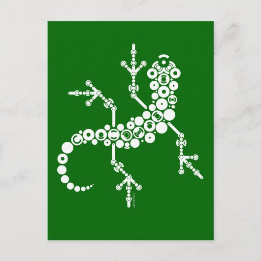 Draadloze Gekko Briefkaart (Voorkant)