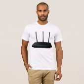 Draadloze router Mannen T-shirt (Voorkant volledig)