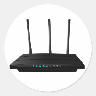 Draadloze routers ronde sticker