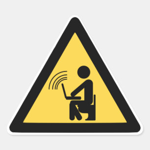 Draadloze wifi hotspot! driehoek sticker