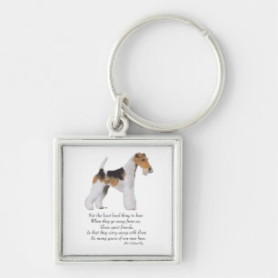 Draadvos Terrier Regenboogbrug Sleutelhanger