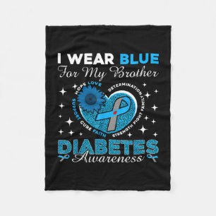 Draag blauw voor diabetesbewustzijn bij broers en fleece deken