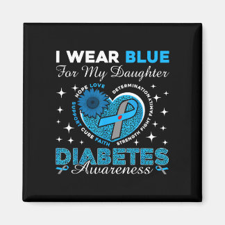 Draag blauw voor diabetesbewustzijn bij dochter bl magneet
