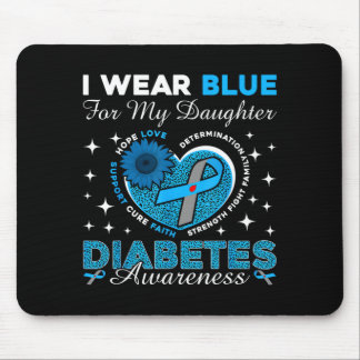 Draag blauw voor diabetesbewustzijn bij dochter bl muismat