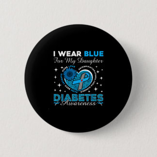 Draag blauw voor diabetesbewustzijn bij dochter bl ronde button 5,7 cm