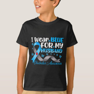 Draag blauw voor diabetesbewustzijn bij echtgenoot t-shirt