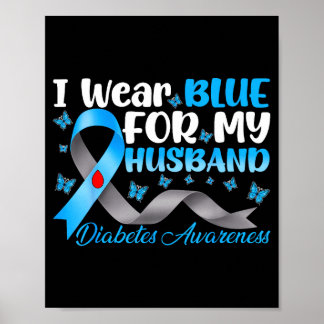 Draag blauw voor diabetesbewustzijn bij mannen bla poster