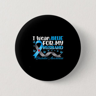 Draag blauw voor diabetesbewustzijn bij mannen bla ronde button 5,7 cm