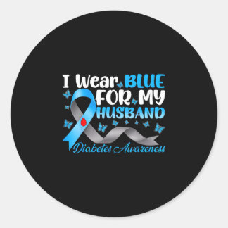 Draag blauw voor diabetesbewustzijn bij mannen bla ronde sticker