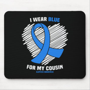 Draag blauw voor mijn neef alopecia bewustzijn muismat