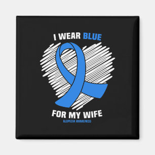 Draag blauw voor mijn vrouw alopecia bewustzijn magneet