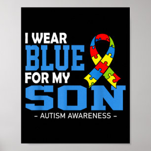 Draag blauw voor zoon autisme bewustzijn moeder va poster