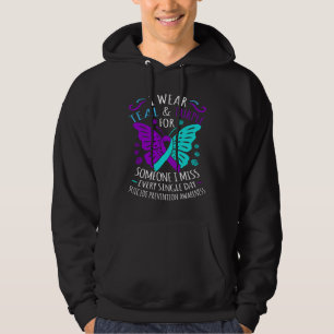 Draag Blauwgroen en Paars, gelukkig zelfmoordbewus Hoodie