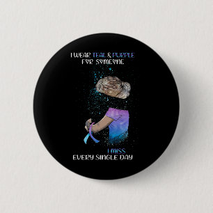 Draag Blauwgroen en Paars voor iemand die ik mis e Ronde Button 5,7 Cm