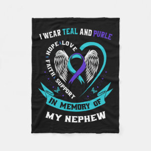 Draag Blauwgroen en Paars voor mijn neefje Suicide Fleece Deken
