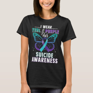 Draag Blauwgroen en Paarse ondersteuning van zelfm T-shirt
