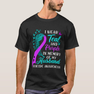 Draag Blauwgroen Paarse ter nagedachtenis van mijn T-shirt