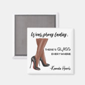 Draag dames Glass Kamala Harris Magneet (Voorkant / Achterkant)