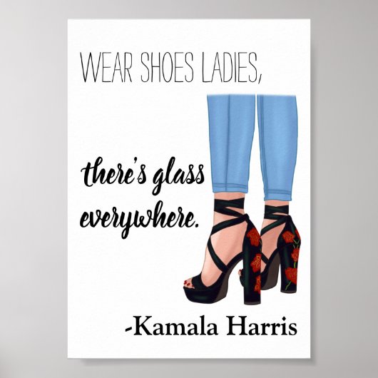 Draag dames Glass Kamala Harris Poster (Voorkant)