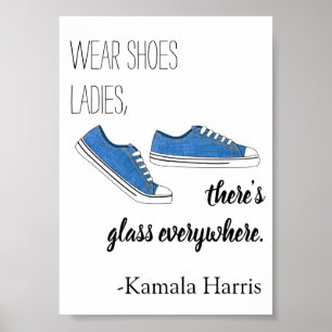 Draag dames Glass Kamala Harris Poster