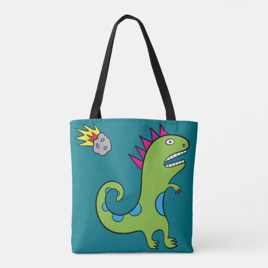 Draag de T-Rex - All-Over-Print Tas Turquoise (Achterkant)