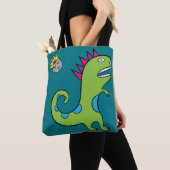 Draag de T-Rex - All-Over-Print Tas Turquoise (Dichtbij)