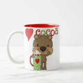 Draag de Vakantie van de Liefde van de Cacao Tweekleurige Koffiemok (Links)