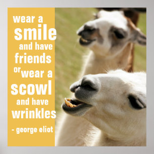 Draag een glimlach en heeft vrienden George Eliot  Poster