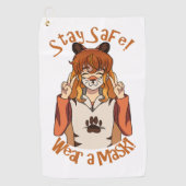 Draag een Masker! Golfhanddoek (Voorkant)