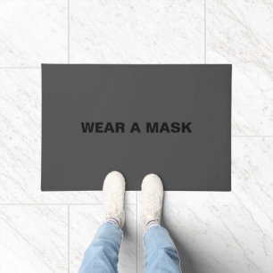 Draag een masker grijs zwarte de minimalisator van deurmat