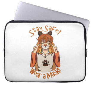 Draag een Masker! Laptop Sleeve