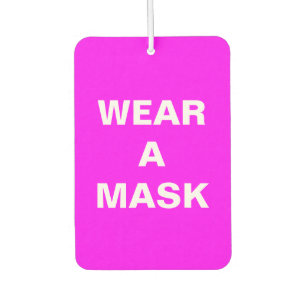 Draag een masker, magenta roze minimalistische aut luchtverfrisser