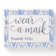 Draag een Masker Poederblauw Elegant Bladerrijk Hu