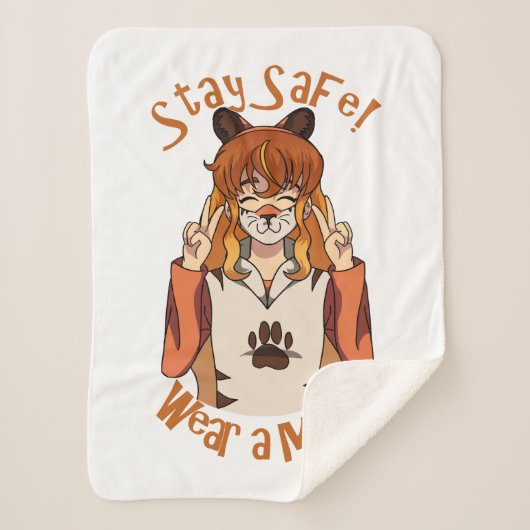 Draag een Masker! Sherpa Deken (Voorkant)